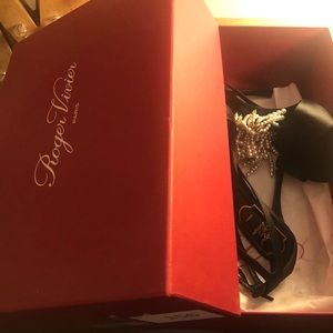 Roger Vivier Pearl Tassel Black Heels